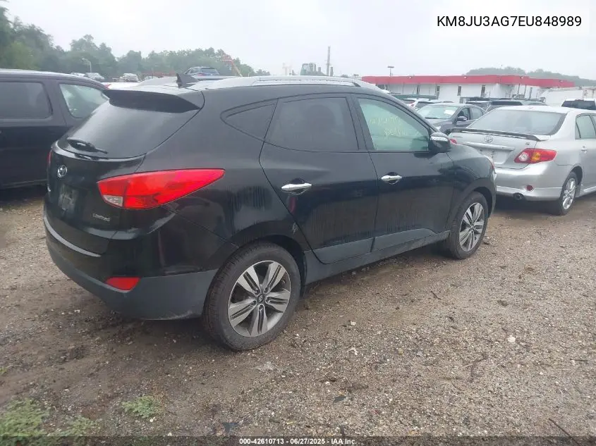 2014 Hyundai Tucson Limited VIN: KM8JU3AG7EU848989 Lot: 42610713