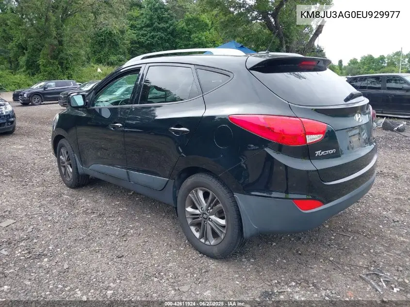 2014 Hyundai Tucson Se VIN: KM8JU3AG0EU929977 Lot: 42611924