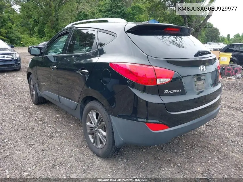 2014 Hyundai Tucson Se VIN: KM8JU3AG0EU929977 Lot: 42611924