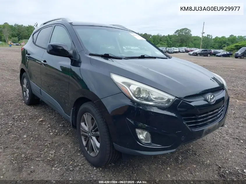 2014 Hyundai Tucson Se VIN: KM8JU3AG0EU929977 Lot: 42611924