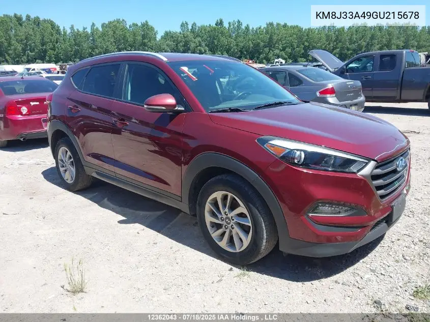 2016 Hyundai Tucson VIN: KM8J33A49GU215678 Lot: 12362043