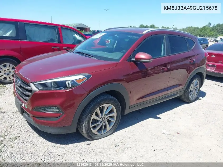 2016 Hyundai Tucson VIN: KM8J33A49GU215678 Lot: 12362043