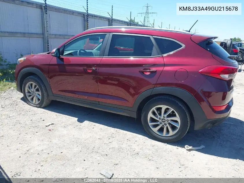 2016 Hyundai Tucson VIN: KM8J33A49GU215678 Lot: 12362043