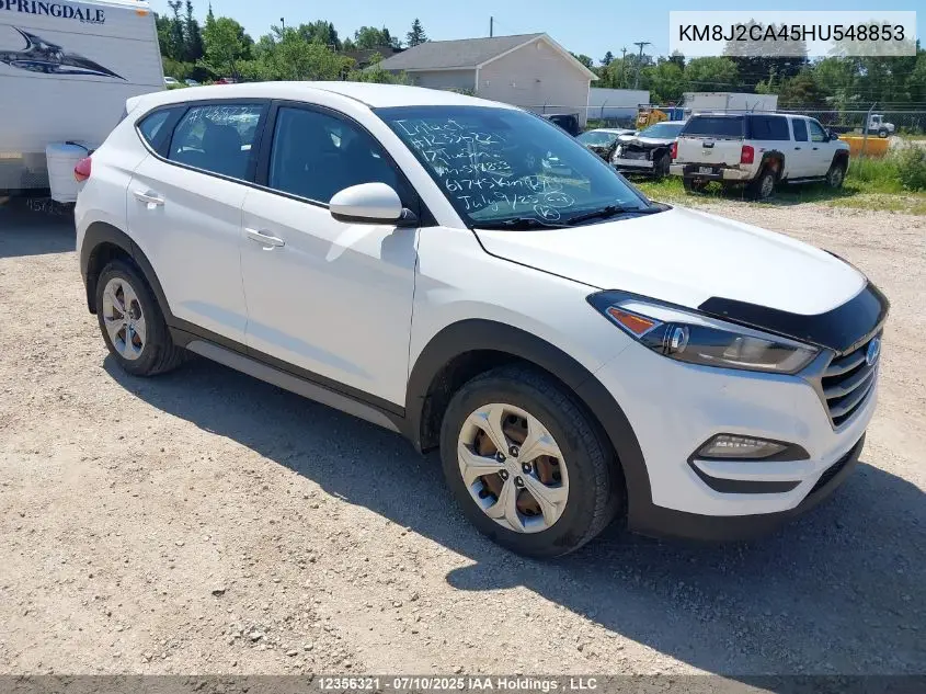 2017 Hyundai Tucson Se VIN: KM8J2CA45HU548853 Lot: 12356321