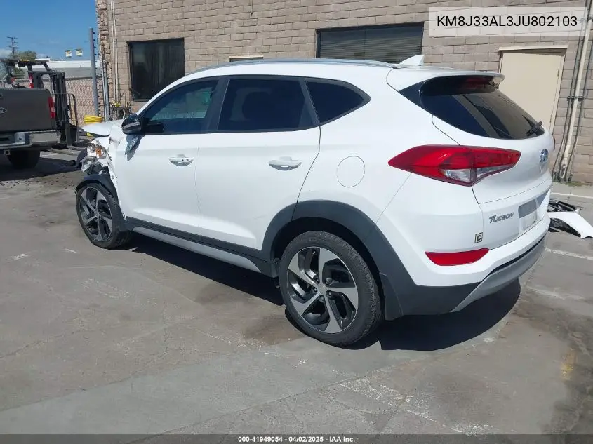 2018 Hyundai Tucson Sport VIN: KM8J33AL3JU802103 Lot: 41949054