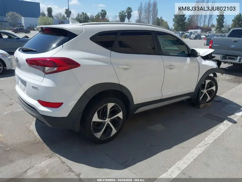 2018 Hyundai Tucson Sport VIN: KM8J33AL3JU802103 Lot: 41949054
