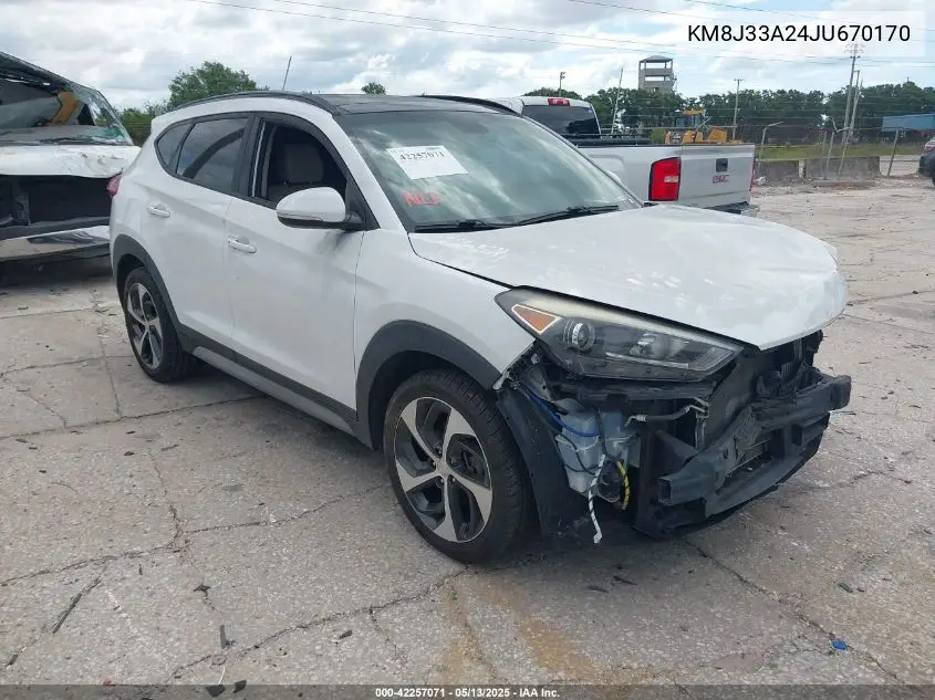 2018 Hyundai Tucson Value VIN: KM8J33A24JU670170 Lot: 42257071