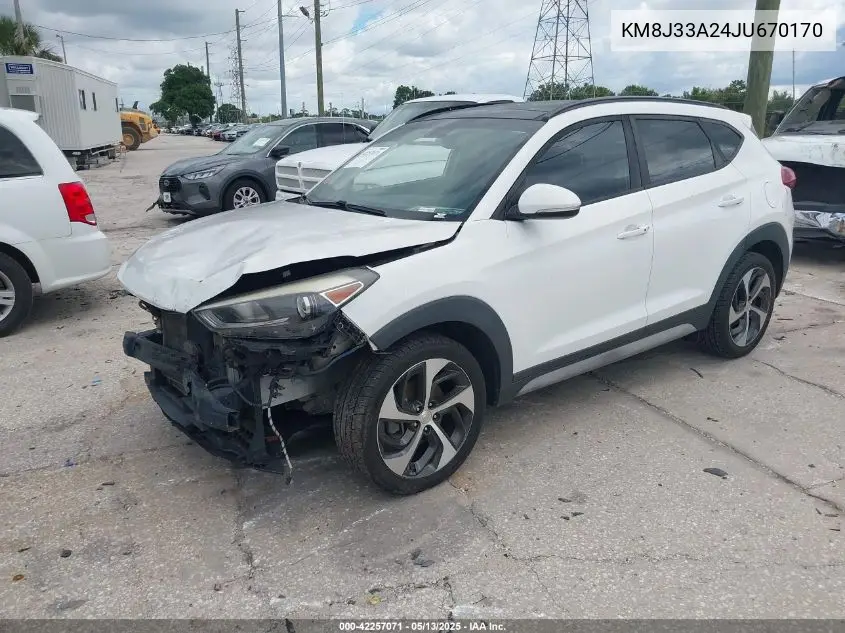 2018 Hyundai Tucson Value VIN: KM8J33A24JU670170 Lot: 42257071
