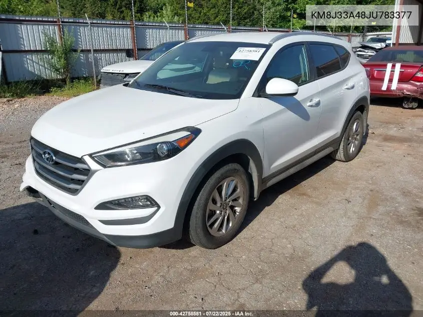 2018 Hyundai Tucson Sel VIN: KM8J33A48JU783377 Lot: 42758581