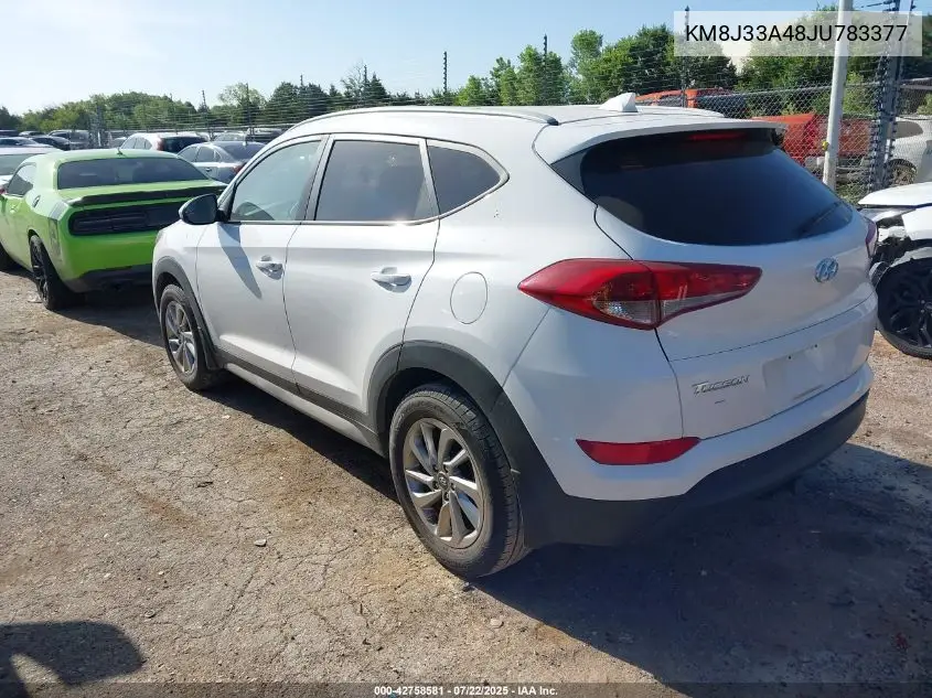 2018 Hyundai Tucson Sel VIN: KM8J33A48JU783377 Lot: 42758581