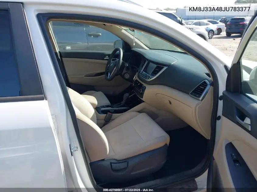 2018 Hyundai Tucson Sel VIN: KM8J33A48JU783377 Lot: 42758581