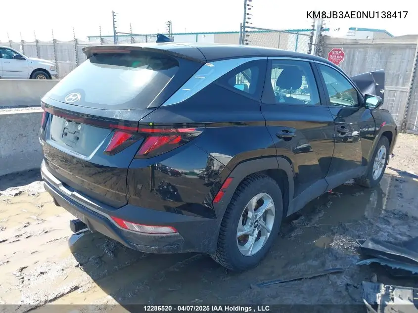 2022 Hyundai Tucson VIN: KM8JB3AE0NU138417 Lot: 12286520