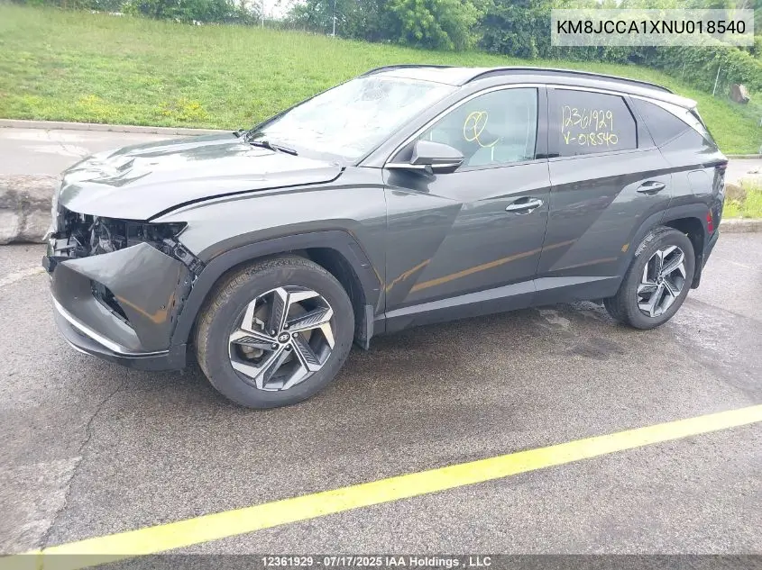 2022 Hyundai Tucson Hybrid Ultimate VIN: KM8JCCA1XNU018540 Lot: 12361929