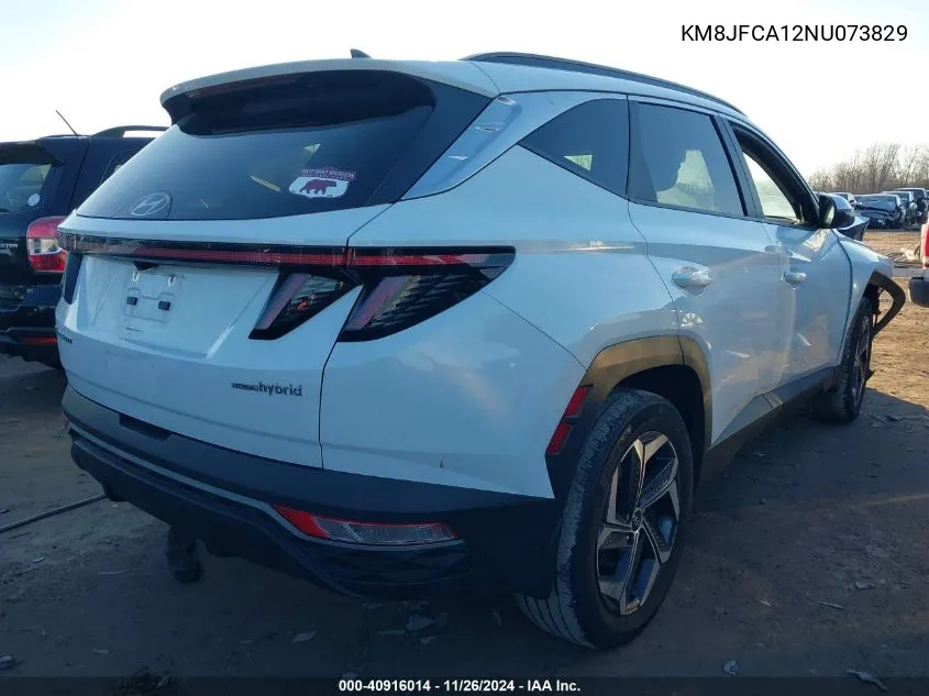 2022 Hyundai Tucson Hybrid Sel Convenience VIN: KM8JFCA12NU073829 Lot: 40916014