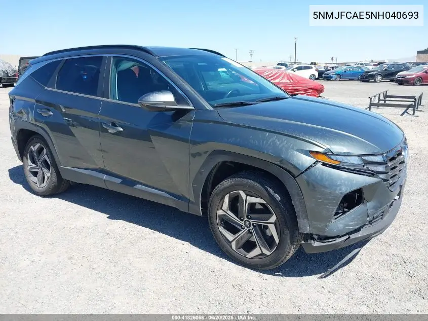 2022 Hyundai Tucson Sel VIN: 5NMJFCAE5NH040693 Lot: 41826066