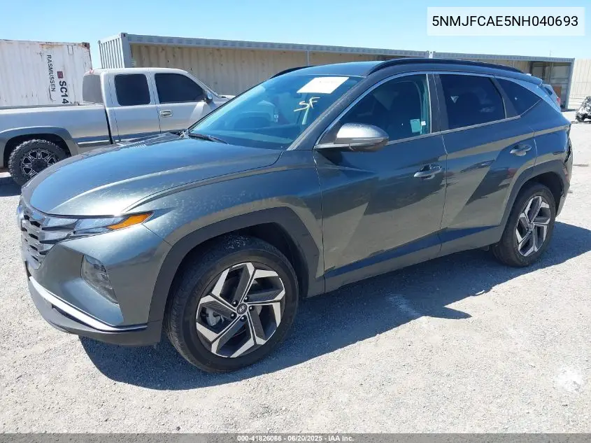 2022 Hyundai Tucson Sel VIN: 5NMJFCAE5NH040693 Lot: 41826066