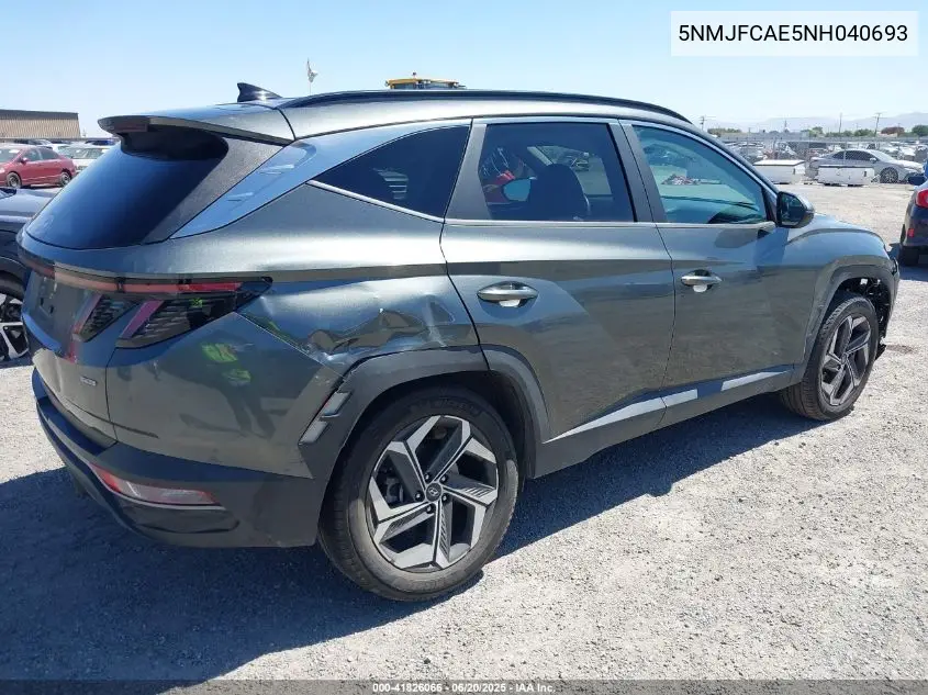 2022 Hyundai Tucson Sel VIN: 5NMJFCAE5NH040693 Lot: 41826066