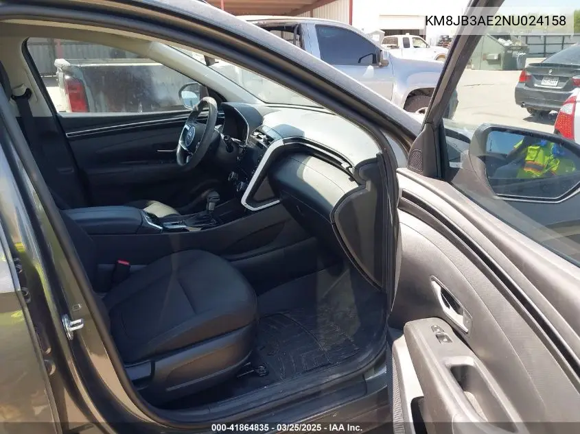 2022 Hyundai Tucson Sel VIN: KM8JB3AE2NU024158 Lot: 41864835