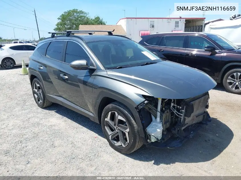 2022 Hyundai Tucson Sel VIN: 5NMJF3AE2NH116659 Lot: 41929818