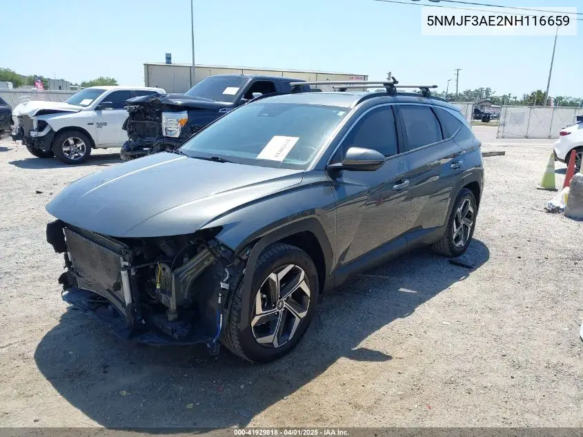 2022 Hyundai Tucson Sel VIN: 5NMJF3AE2NH116659 Lot: 41929818