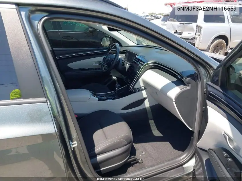 2022 Hyundai Tucson Sel VIN: 5NMJF3AE2NH116659 Lot: 41929818