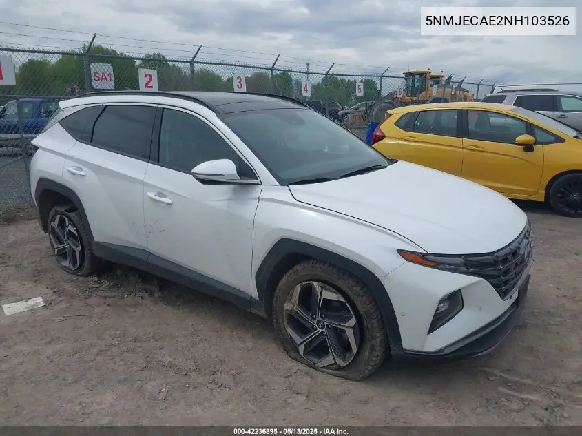 2022 Hyundai Tucson Limited VIN: 5NMJECAE2NH103526 Lot: 42236895
