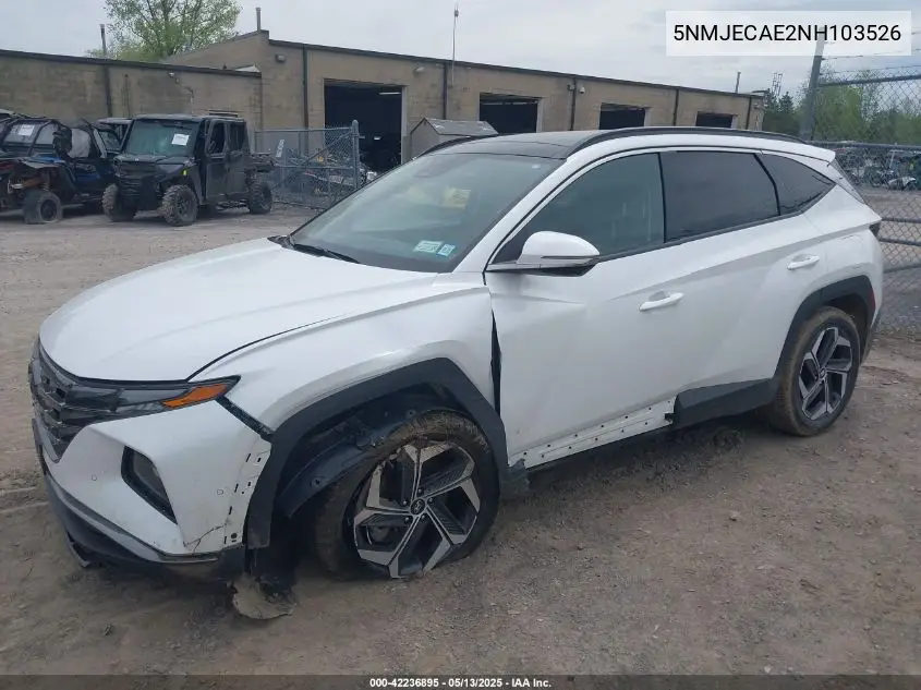 2022 Hyundai Tucson Limited VIN: 5NMJECAE2NH103526 Lot: 42236895