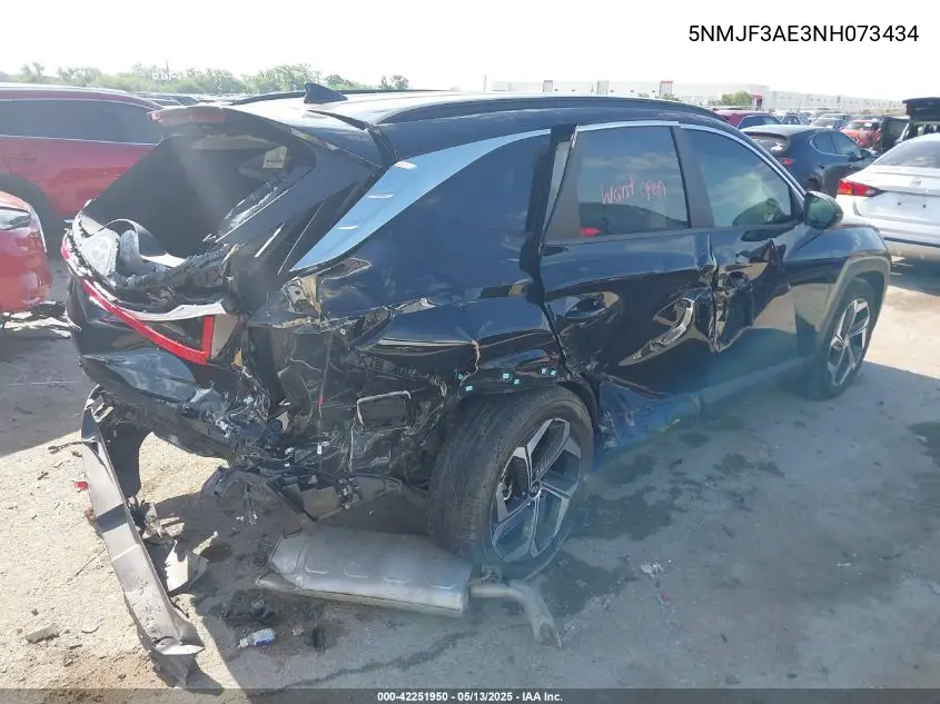 2022 Hyundai Tucson Sel VIN: 5NMJF3AE3NH073434 Lot: 42251950