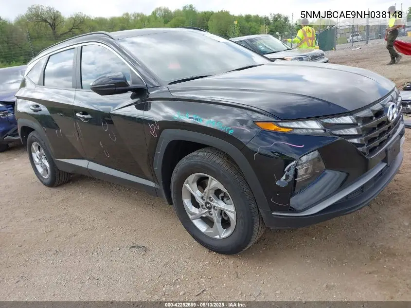 2022 Hyundai Tucson Sel VIN: 5NMJBCAE9NH038148 Lot: 42252689