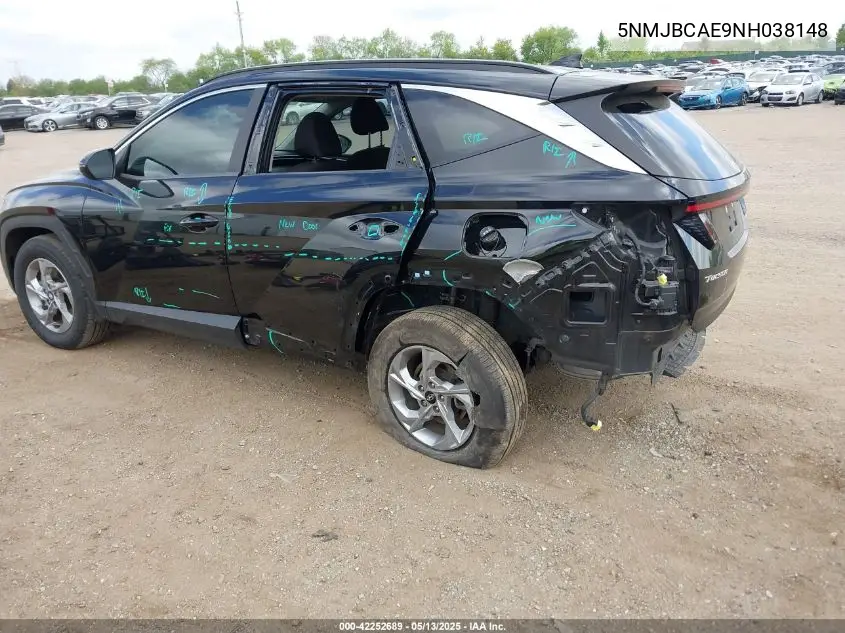 2022 Hyundai Tucson Sel VIN: 5NMJBCAE9NH038148 Lot: 42252689