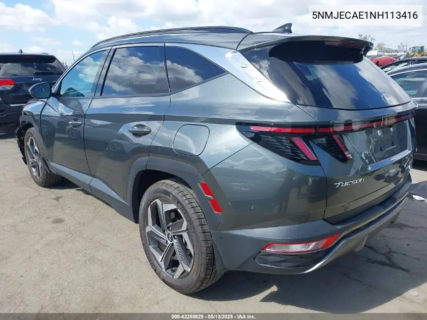 2022 Hyundai Tucson Limited VIN: 5NMJECAE1NH113416 Lot: 42255829