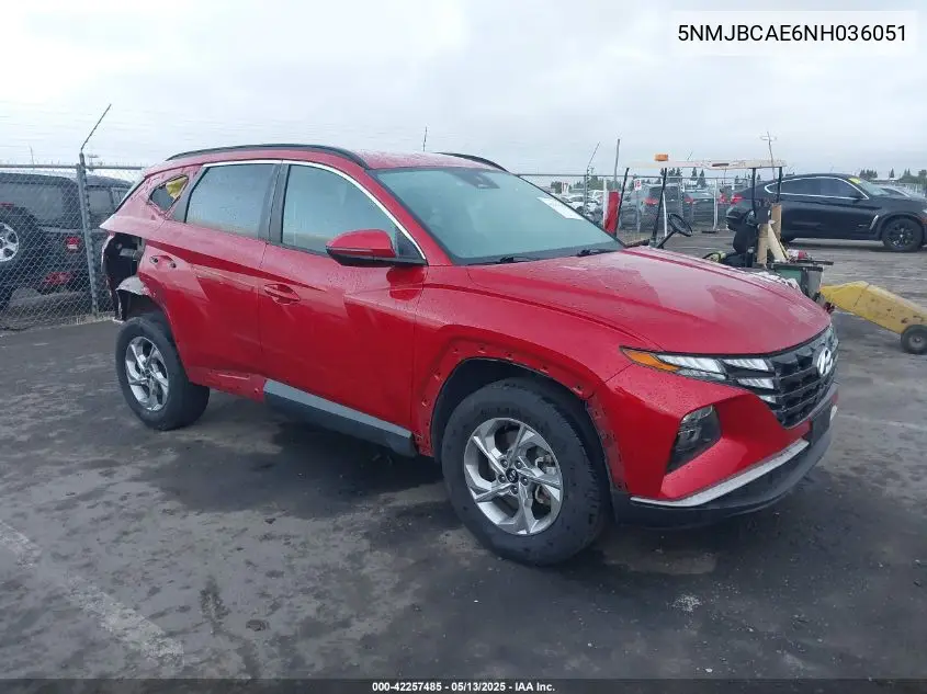 2022 Hyundai Tucson Sel VIN: 5NMJBCAE6NH036051 Lot: 42257485
