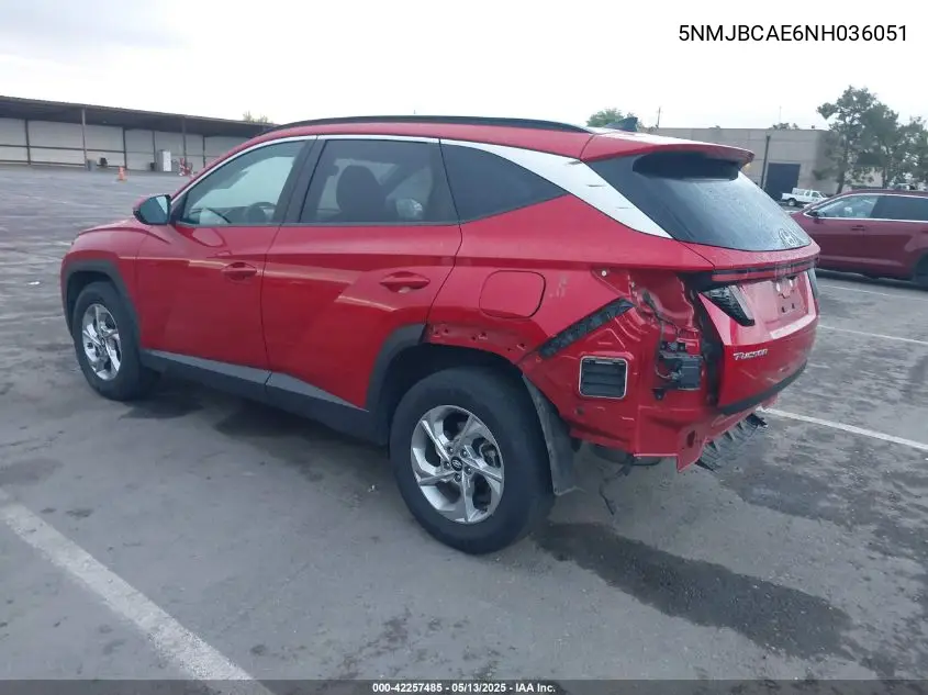 2022 Hyundai Tucson Sel VIN: 5NMJBCAE6NH036051 Lot: 42257485