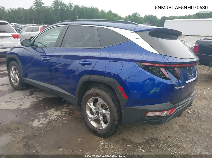 2022 Hyundai Tucson Sel VIN: 5NMJBCAE5NH070630 Lot: 42578905