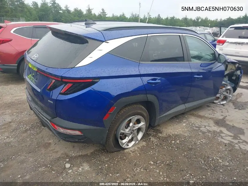 2022 Hyundai Tucson Sel VIN: 5NMJBCAE5NH070630 Lot: 42578905
