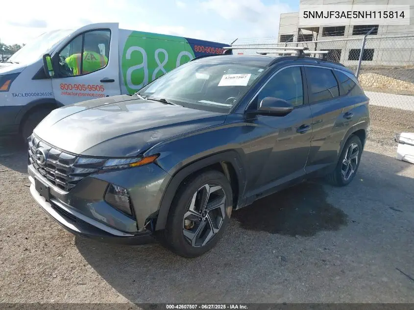 2022 Hyundai Tucson Sel VIN: 5NMJF3AE5NH115814 Lot: 42607507