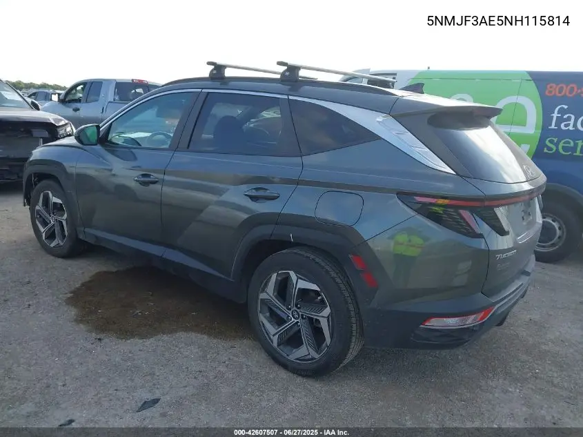 2022 Hyundai Tucson Sel VIN: 5NMJF3AE5NH115814 Lot: 42607507
