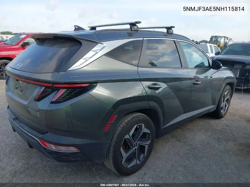 2022 Hyundai Tucson Sel VIN: 5NMJF3AE5NH115814 Lot: 42607507