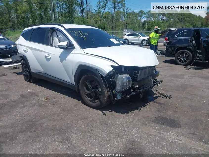 2022 Hyundai Tucson Sel VIN: 5NMJB3AE0NH043707 Lot: 42611545