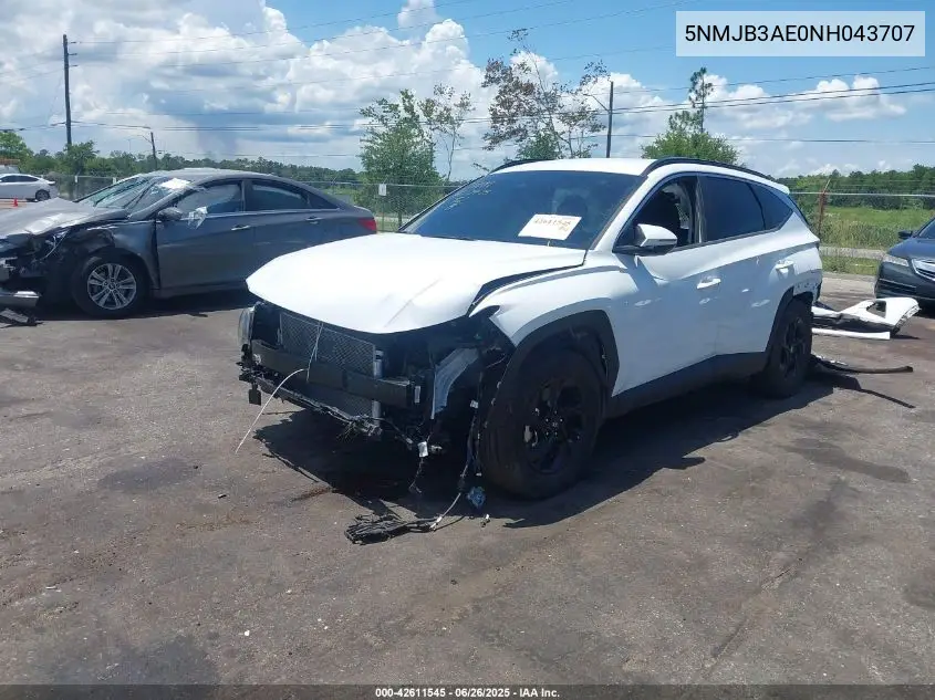 2022 Hyundai Tucson Sel VIN: 5NMJB3AE0NH043707 Lot: 42611545