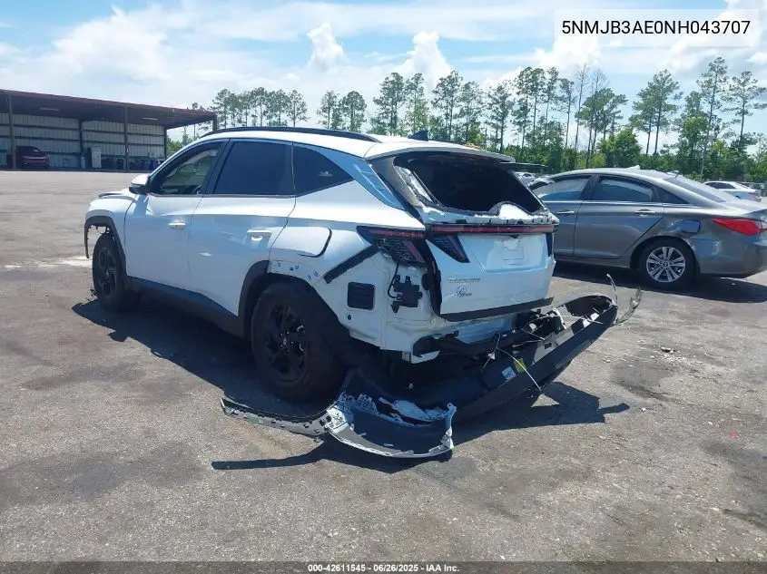 2022 Hyundai Tucson Sel VIN: 5NMJB3AE0NH043707 Lot: 42611545