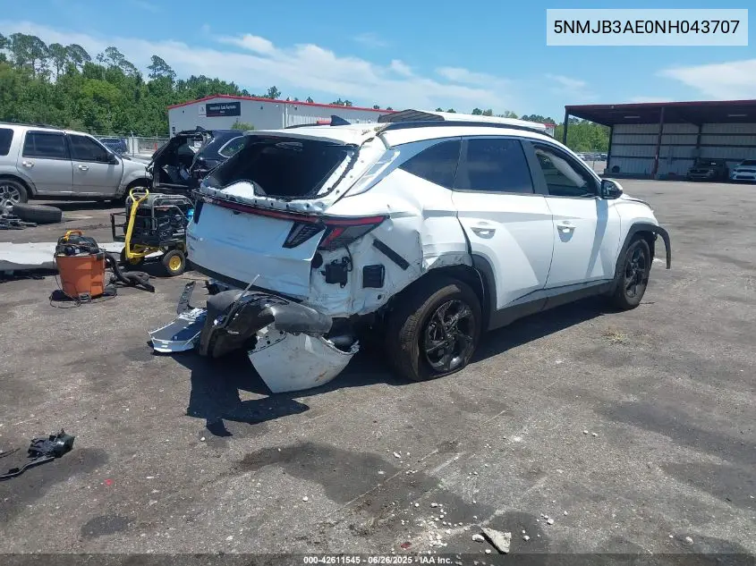 2022 Hyundai Tucson Sel VIN: 5NMJB3AE0NH043707 Lot: 42611545
