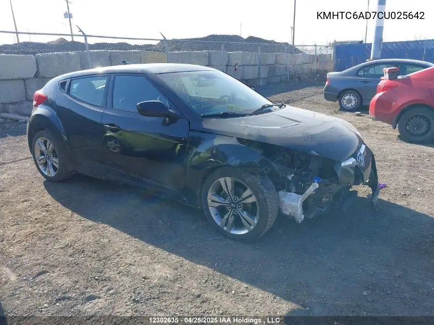 2012 Hyundai Veloster Tech VIN: KMHTC6AD7CU025642 Lot: 12302635X