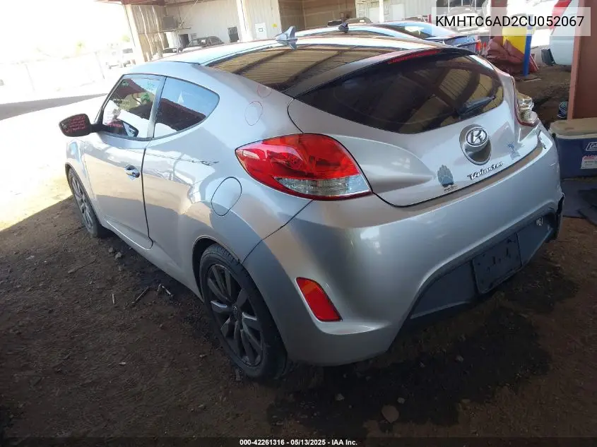 2012 Hyundai Veloster Base W/Gray VIN: KMHTC6AD2CU052067 Lot: 42261316