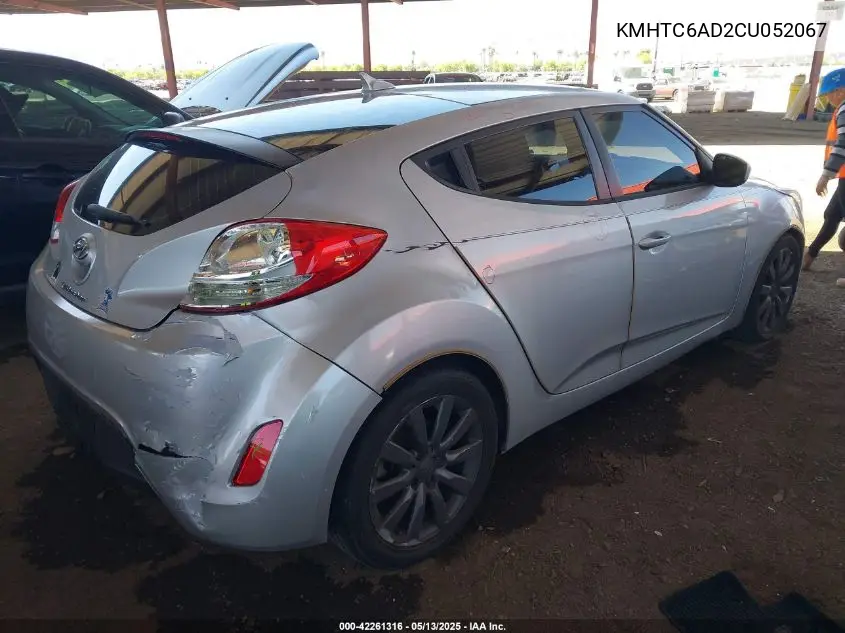 2012 Hyundai Veloster Base W/Gray VIN: KMHTC6AD2CU052067 Lot: 42261316