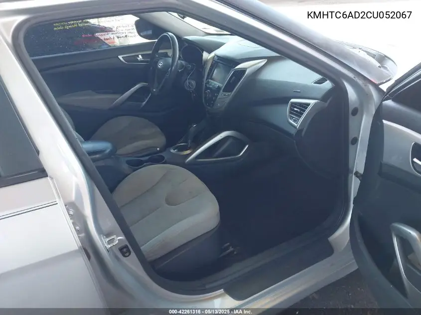 2012 Hyundai Veloster Base W/Gray VIN: KMHTC6AD2CU052067 Lot: 42261316