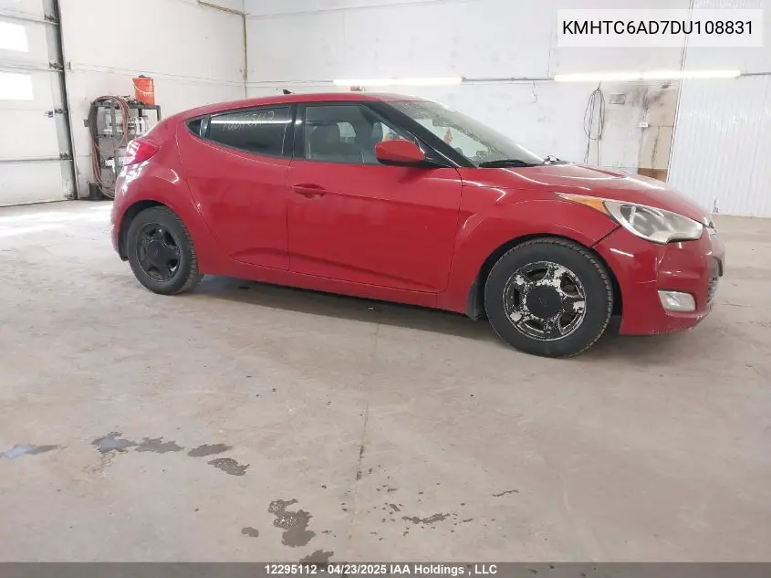 2013 Hyundai Veloster Tech VIN: KMHTC6AD7DU108831 Lot: 12295112