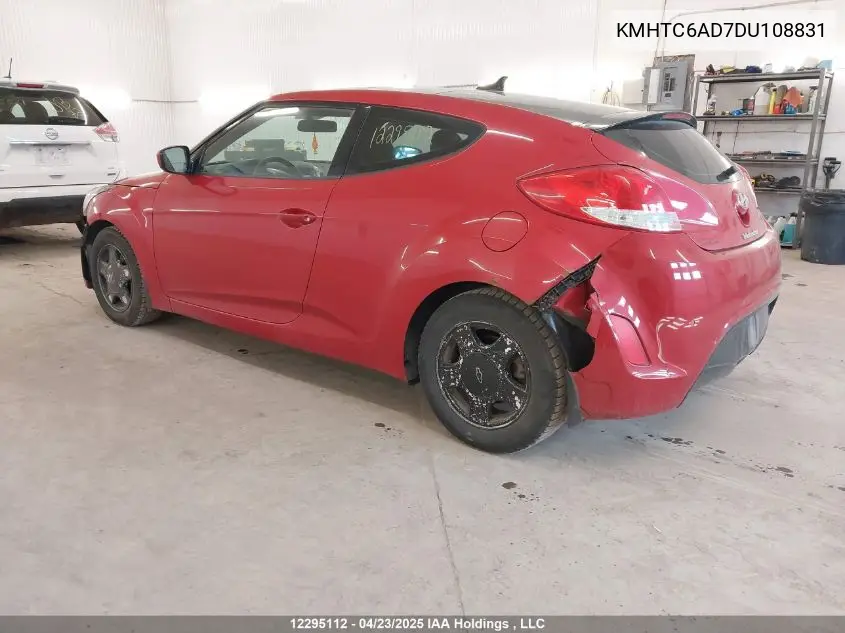 2013 Hyundai Veloster Tech VIN: KMHTC6AD7DU108831 Lot: 12295112