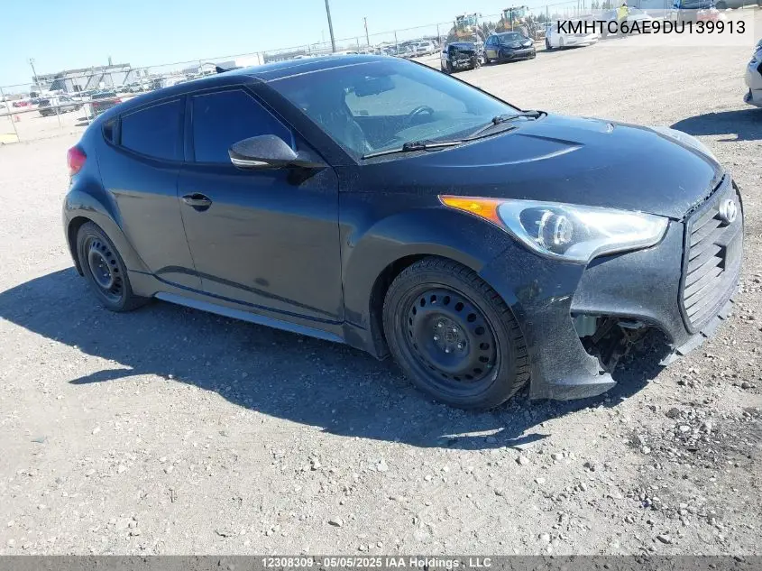 2013 Hyundai Veloster Turbo VIN: KMHTC6AE9DU139913 Lot: 12308309