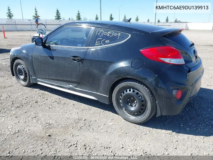 2013 Hyundai Veloster Turbo VIN: KMHTC6AE9DU139913 Lot: 12308309